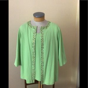 Quacker Factory Lime Jacket Attached Top
